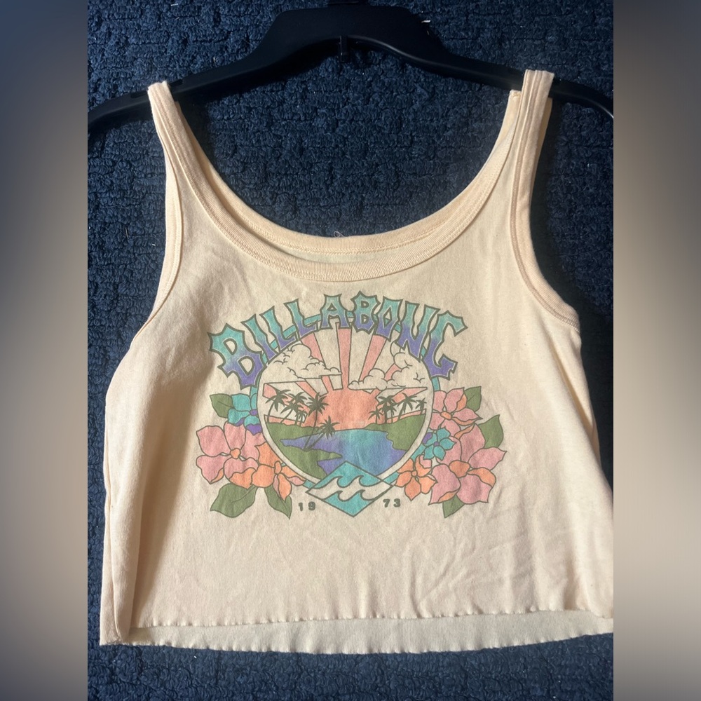 Billabong Tan Graphic Tank Top